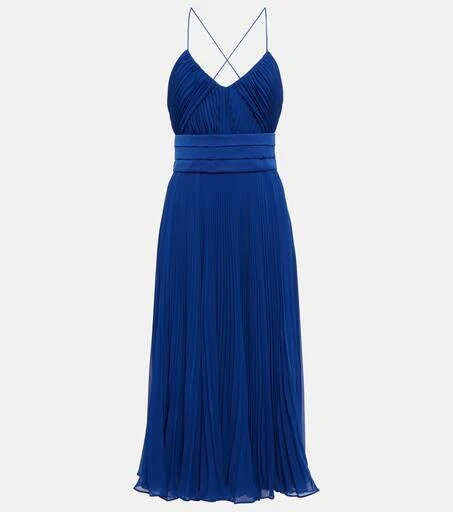Max Mara Clarino pleated georgette midi dress 1