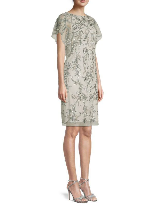 Aidan Mattox Embellished Flutter-Sleeve Cocktail Dress 3