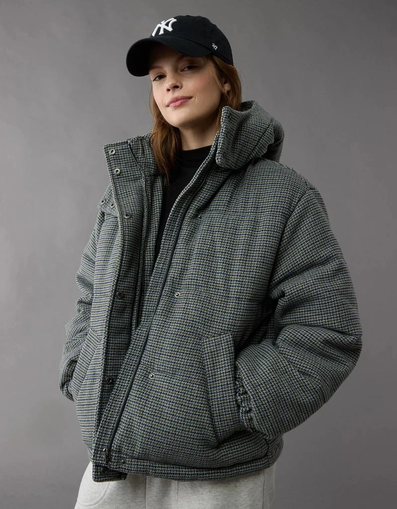 AE AE Plaid Hooded Puffer Jacket 5