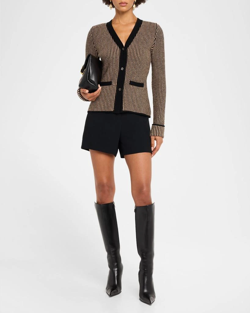 Neiman Marcus Cashmere Contrast Pique Knit Jacket 2