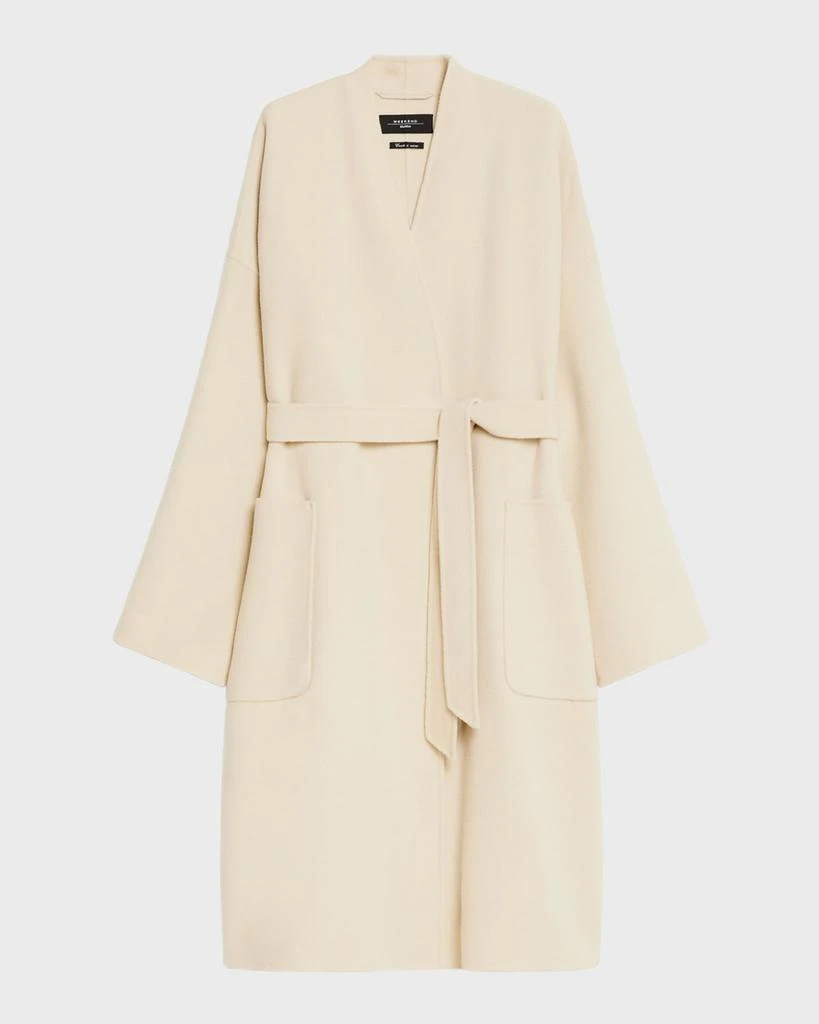 Weekend Max Mara Eris Wrap-Front Virgin Wool Peacoat 1