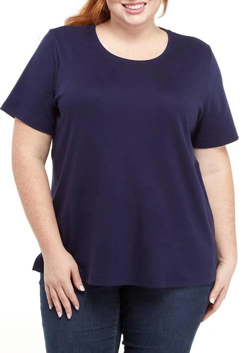Kim Rogers® Rogers Plus Size Short Sleeve Cotton T Shirt 1