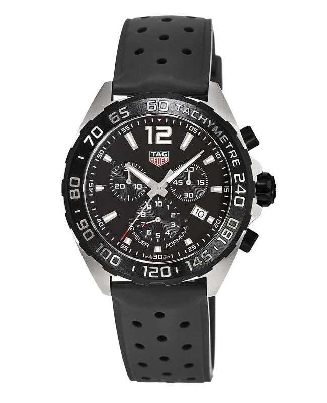 TAG Heuer Tag Heuer Formula 1 Quartz Chronograph Black Dial Rubber Strap Men's Watch CAZ1010.FT8024 1