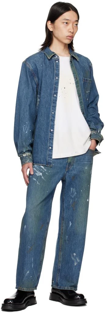 Helmut Lang Blue Painted Denim Shirt 4