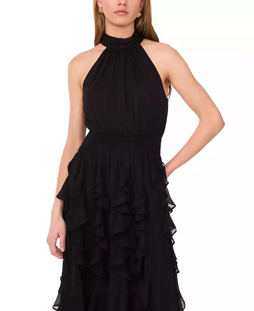1. State Women's Smocked Cascade-Ruffle Halter Maxi Dress 5