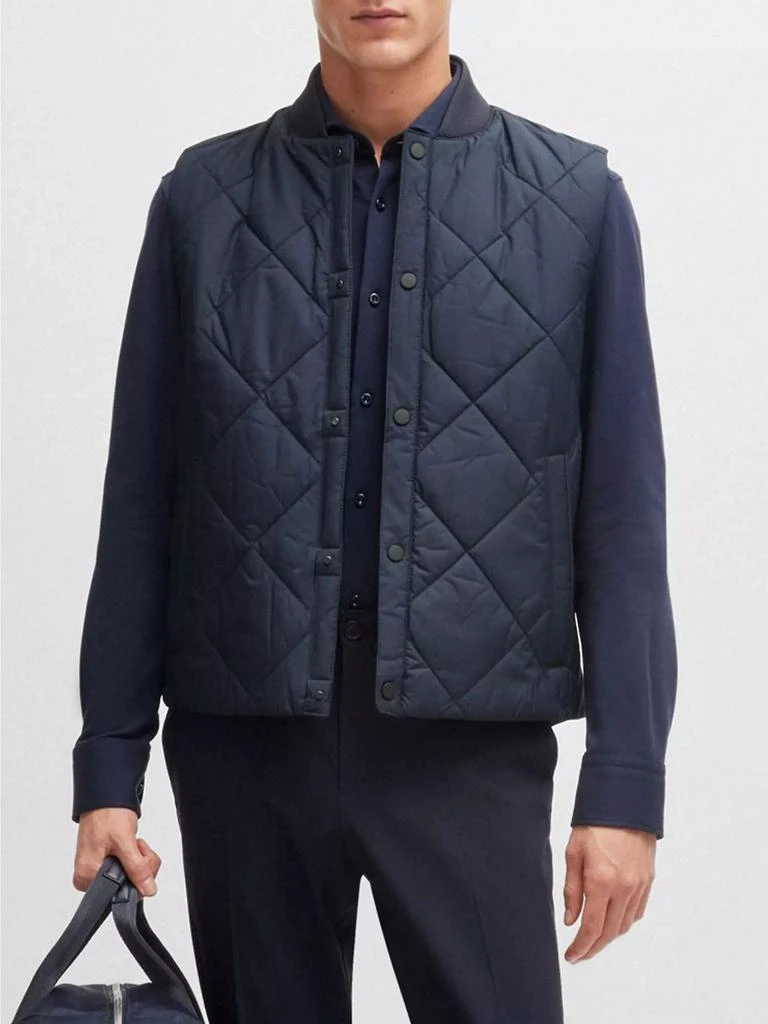Shop Water-Repellent Regular-Fit Gilet with Diamond Quilting on