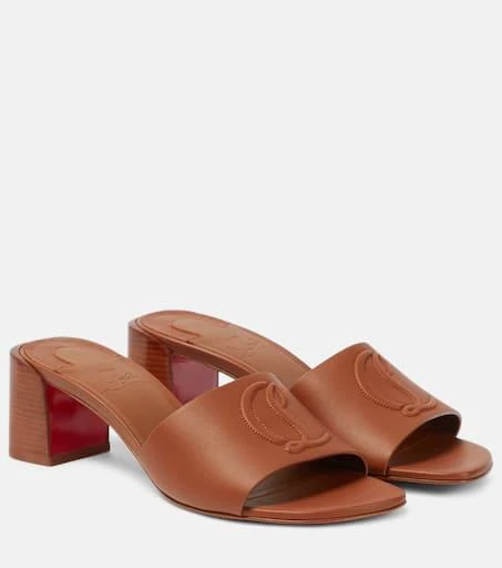 Christian Louboutin So CL 55 embossed leather mules 1