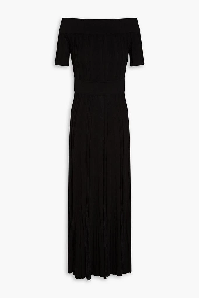Alexander McQueen Off-the-shoulder ribbed cotton midi dress 1