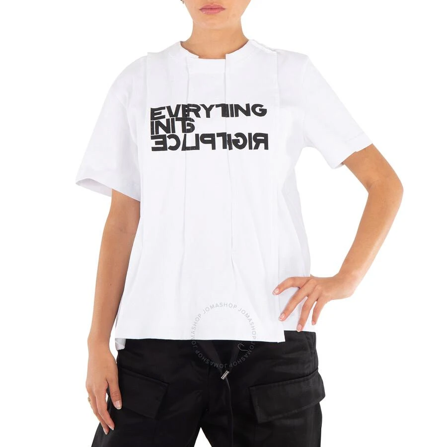 Sacai Ladies Logo Print Short-Sleeve T-Shirt 1