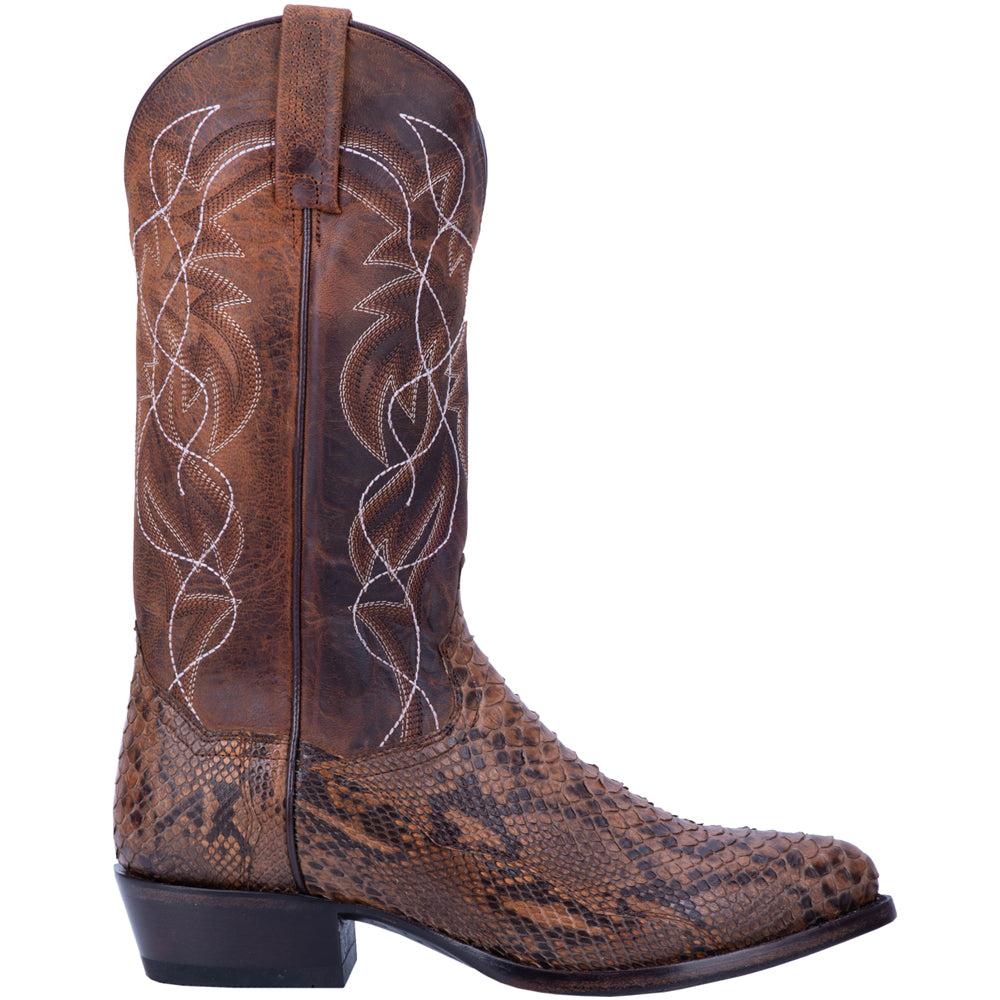 Dan Post Boots Manning Python Embroidered Round Toe Cowboy Boots