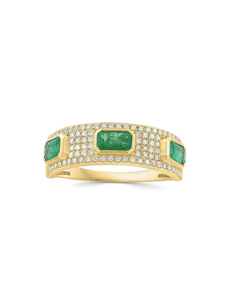 Saks Fifth Avenue Collection 14K Yellow Gold, Emerald 
0.27 TCW Diamond Ring 3