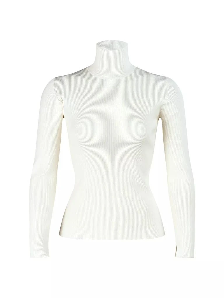 Halston Ty Rib-Knit Turtleneck 1