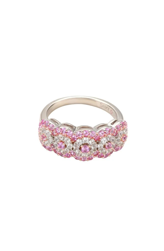 Suzy Levian Sterling Silver Pink & White Sapphire Ring 4