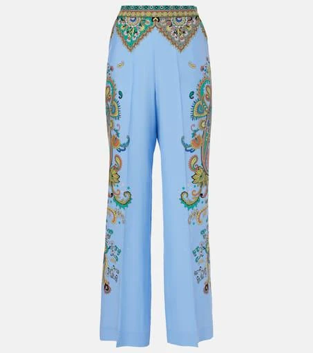 ETRO Floral silk crêpe de chine wide-leg pants 1