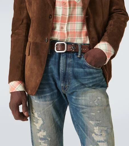 RRL Rasco embellished leather belt 3