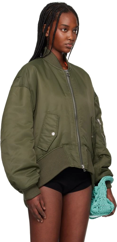 JW Anderson Green Curved Hem Oversized Bomber Jacket 2