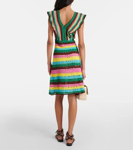 ANNA KOSTUROVA Striped crochet cotton minidress 3