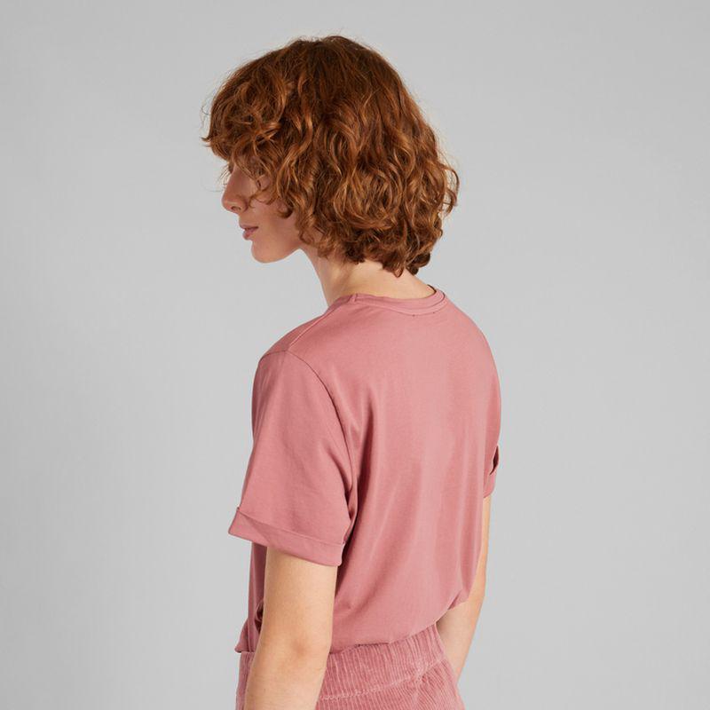 L'Exception Paris Rolled up sleeves t-shirt Dark rose L'EXCEPTION PARIS