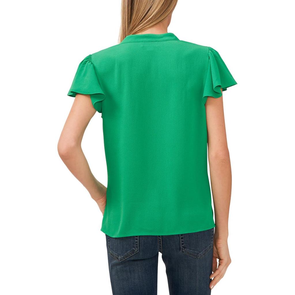 CeCe Garden Romance Womens V Neck Ribbed Pullover Top