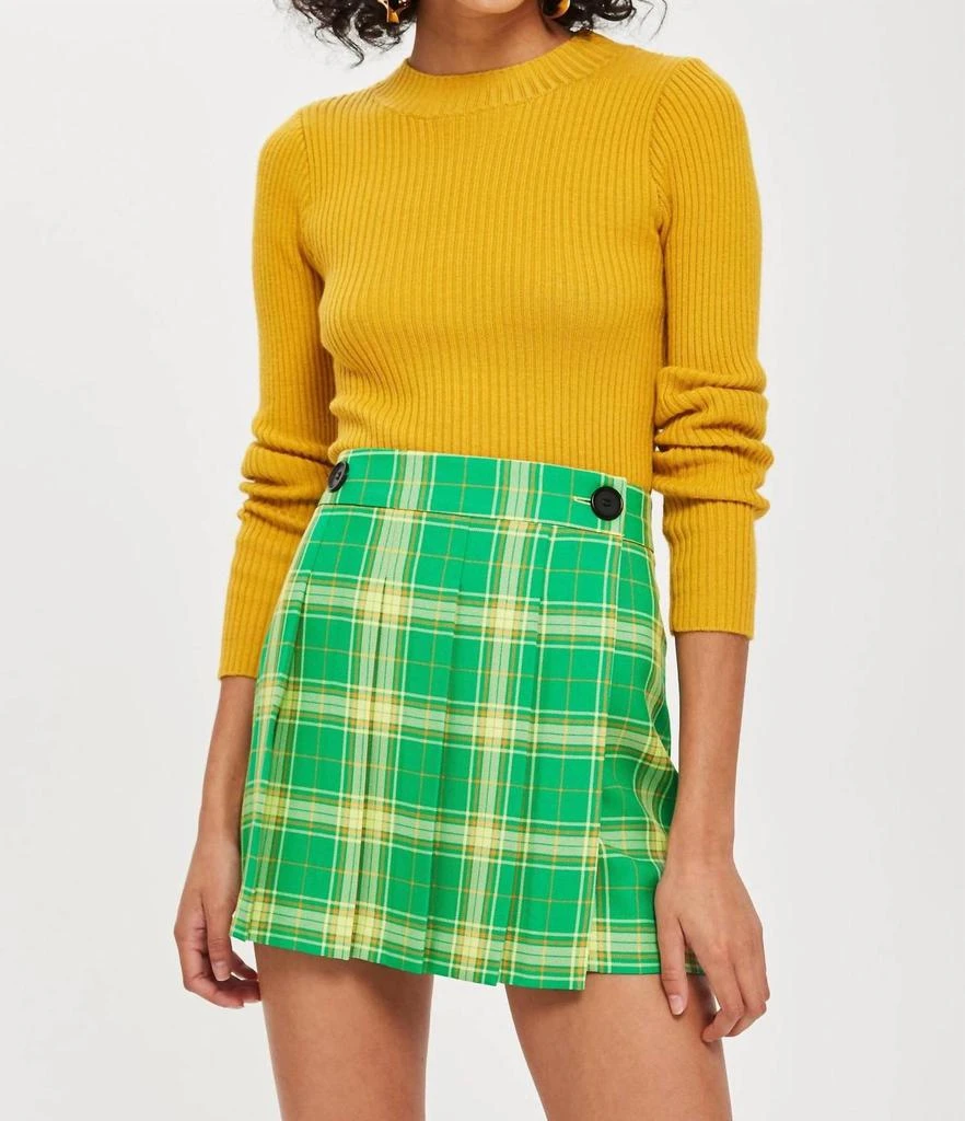 Topshop Topshop - Tartan Pleated Wrap Mini Skirt 1