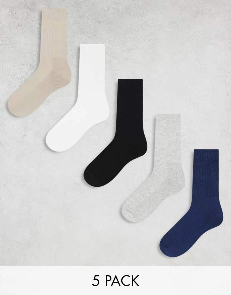 ASOS ASOS DESIGN 5 pack socks in multiple colours 1