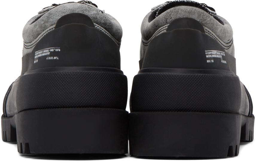 Diesel Gray & Black D-Hiko Sh X Derbys - Business Casual Diesel Gray & Black D-Hiko Sh X Derbys - Business Casual