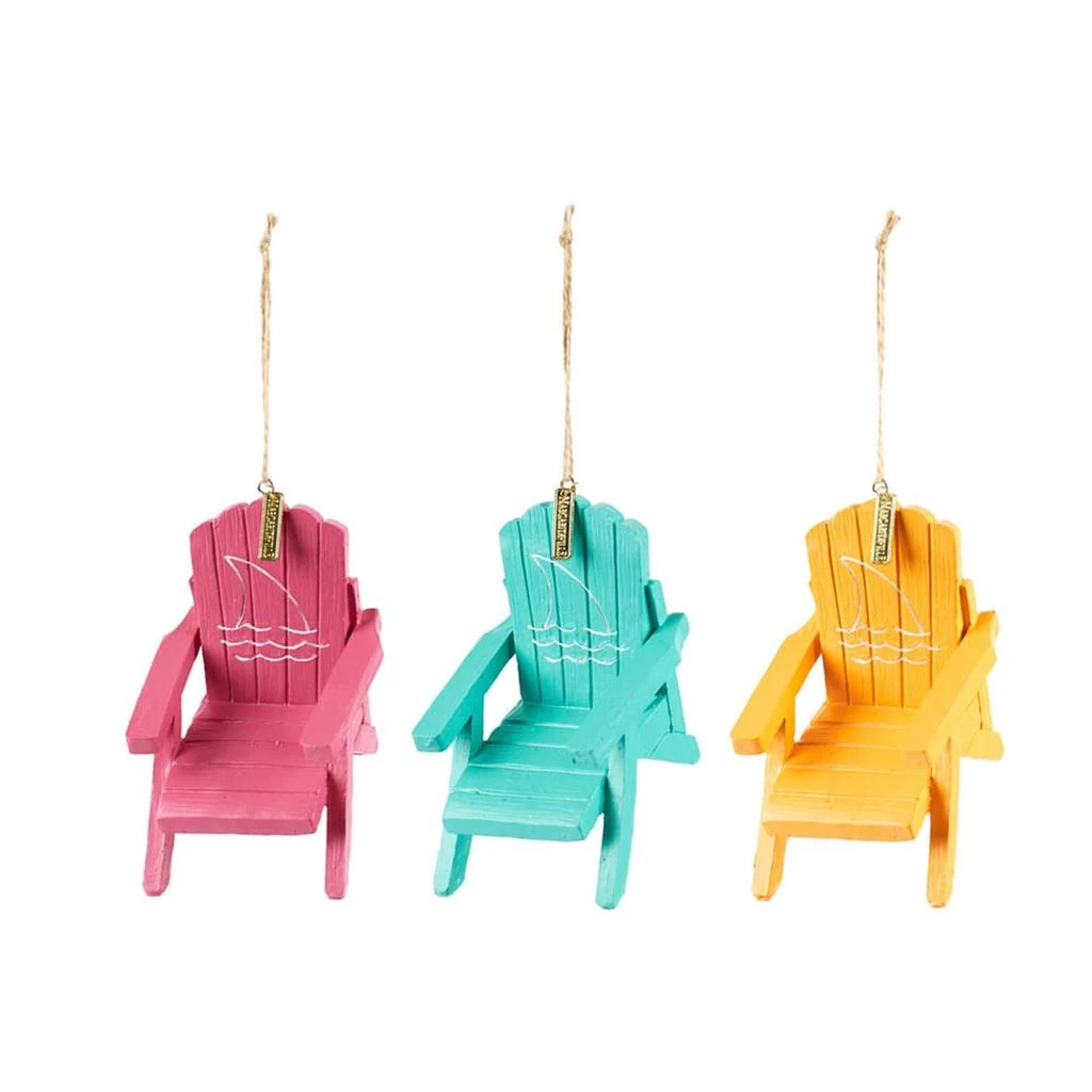 Melrose International Margaritaville Adirondack Chair Ornament (Set of 3) - Orange, Blue, Pink