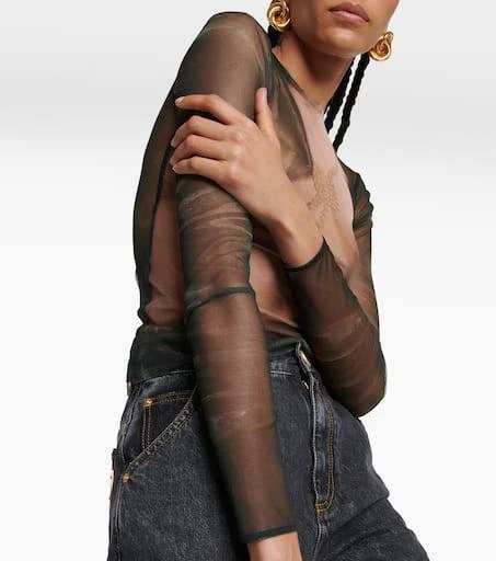 Balmain Trompe-l
œil printed tulle top 5