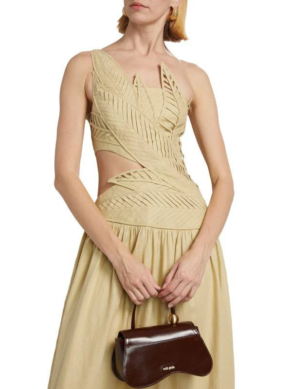white christmas dresses Pink Banana Leaves Sleeveless Maxi Dress main image 0