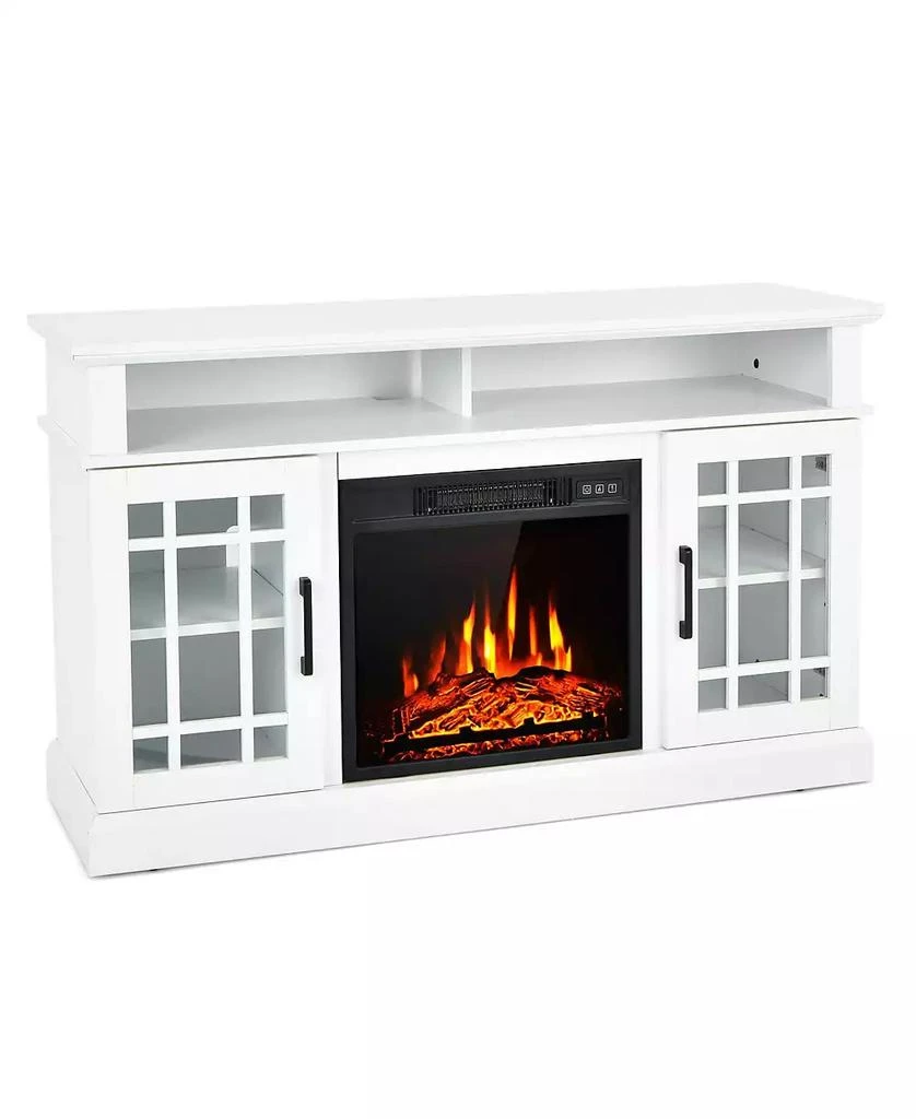GOUUN 48 Inch Electric Fireplace TV Stand with Cabinets for TVs Up to 50 Inch