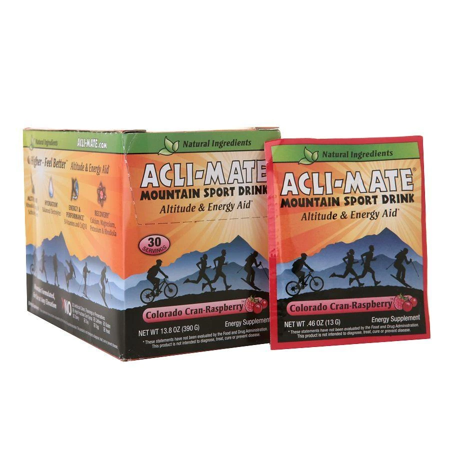 Acli-Mate Mountain Sport Drink Altitude & Energy Aid Packets Colorado Cran-Raspberry 1