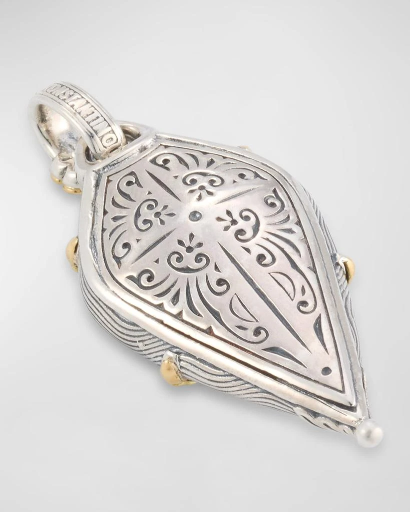 Konstantino Sterling Silver Rhodolite and White Sapphire Pendant with 18K Yellow Gold 3