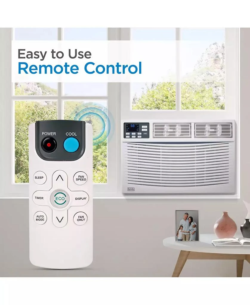 Black & Decker BLACK+DECKER Window Air Conditioner 10,000 BTU, AC Window Unit Cools Up to 450 Square Feet, Window AC Unit with Remote Control, 3 Cooling Speeds and Fan Only Function, BWAC10WTB, White 2