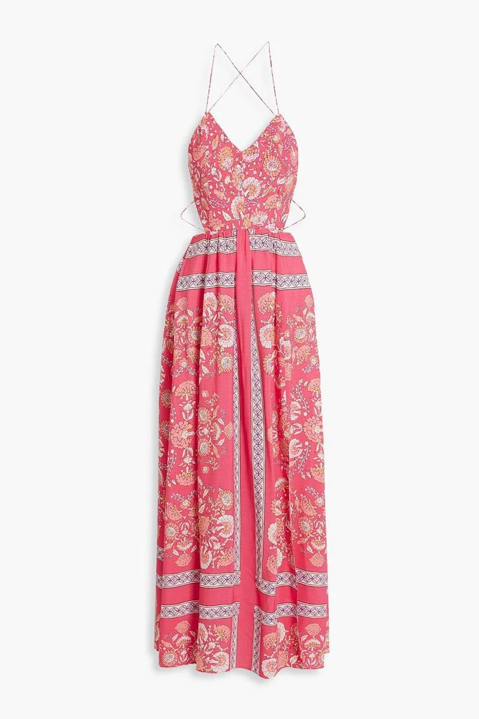 ANTIK BATIK Dandy gathered printed crepe maxi dress 1