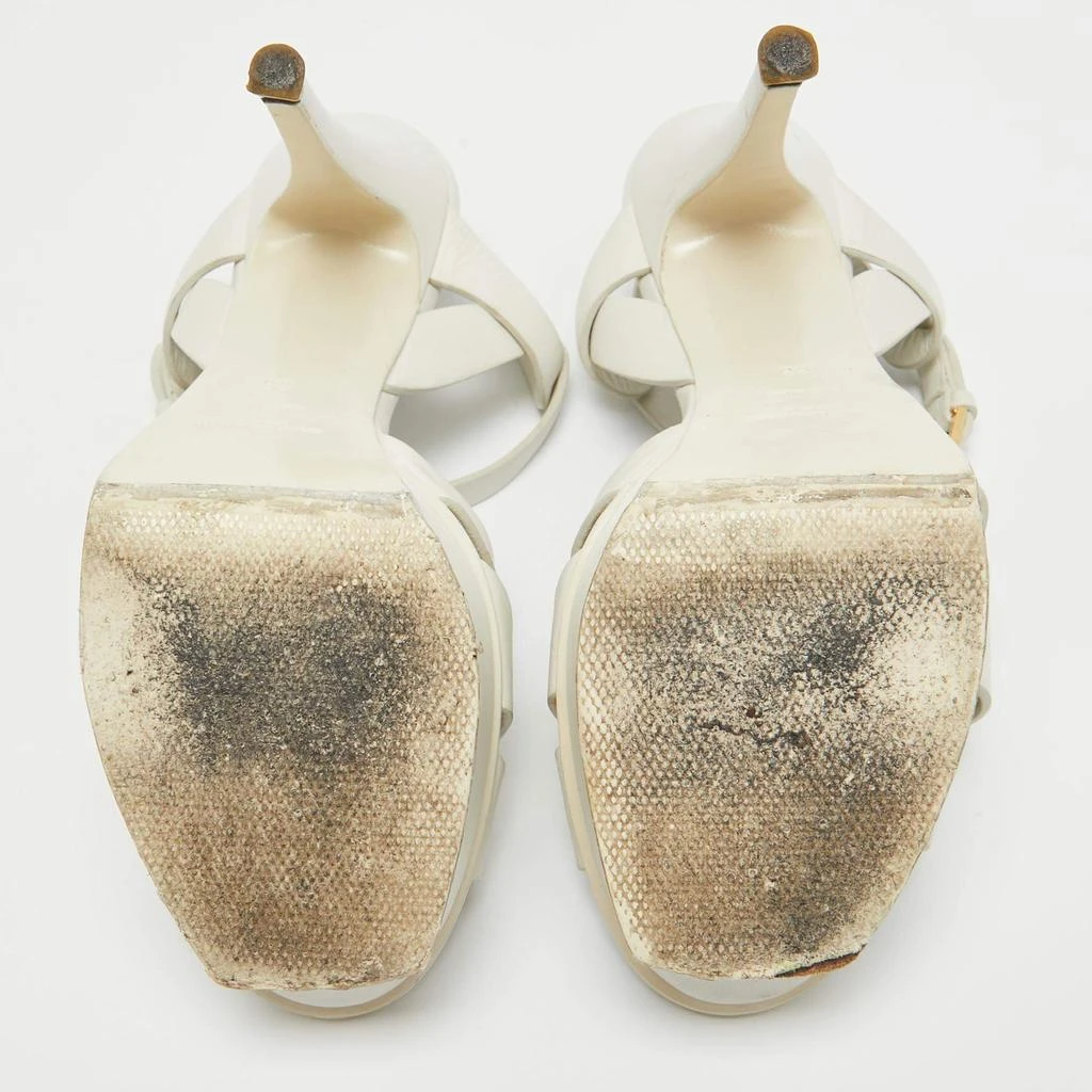 Yves Saint Laurent Saint Laurent White Leather Tribute Ankle Strap Sandals Size 38 6