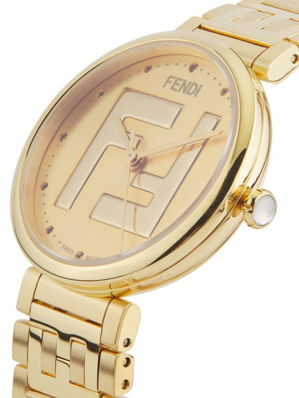 稀少 FENDI(フェンディ) IP Yellow Gold Bracelet Ladies Watch Fendi IP Yellow Gold Stainless Steel Bracelet Watch/29MM