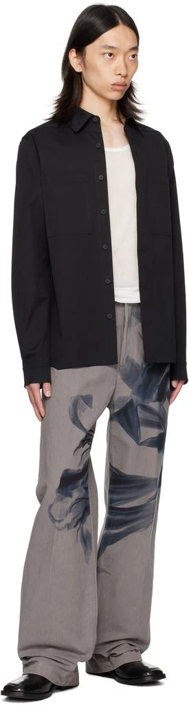 Dries Van Noten Gray Graphic Trousers 4