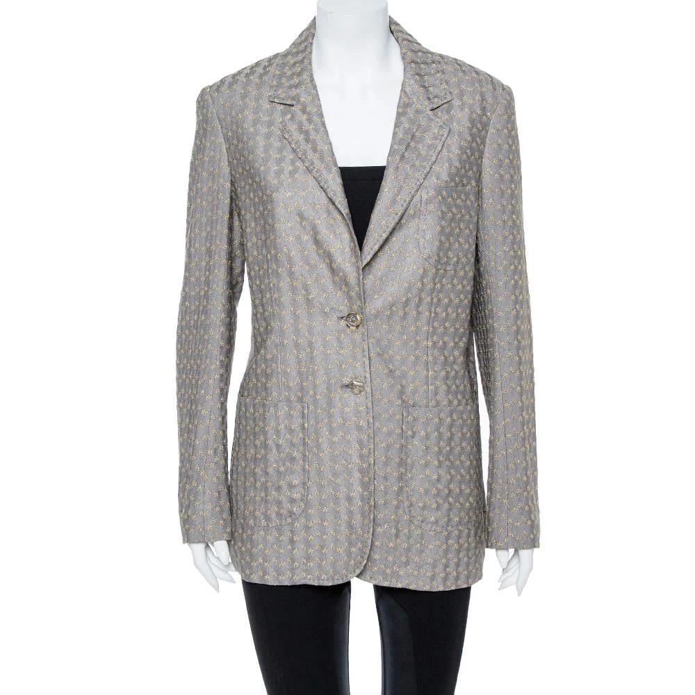 Missoni Missoni Gold & Grey Lurex Knit Blazer L 1