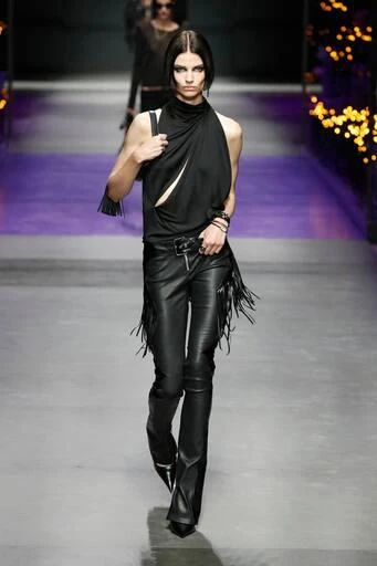 Versace Cutout turtleneck satin top 5