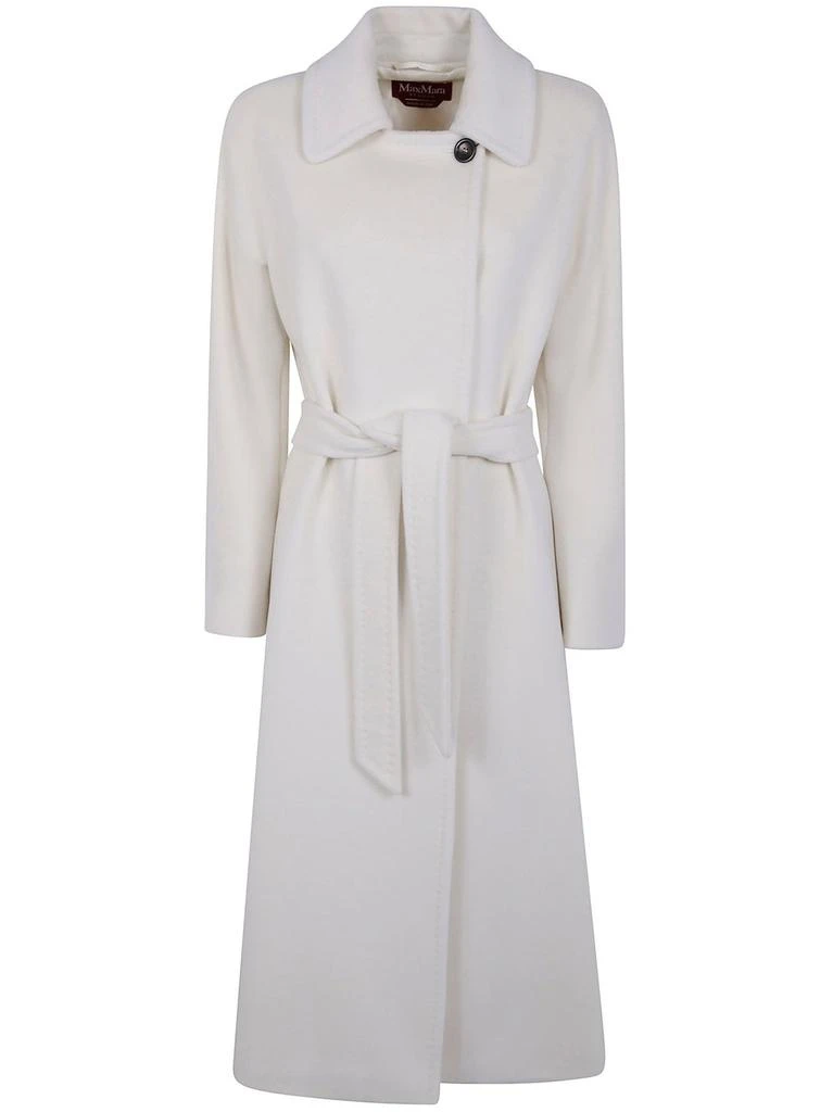 Max Mara Max Mara Studio Tenzone Tied-Waist Long-Sleeved Coat from Cettire
