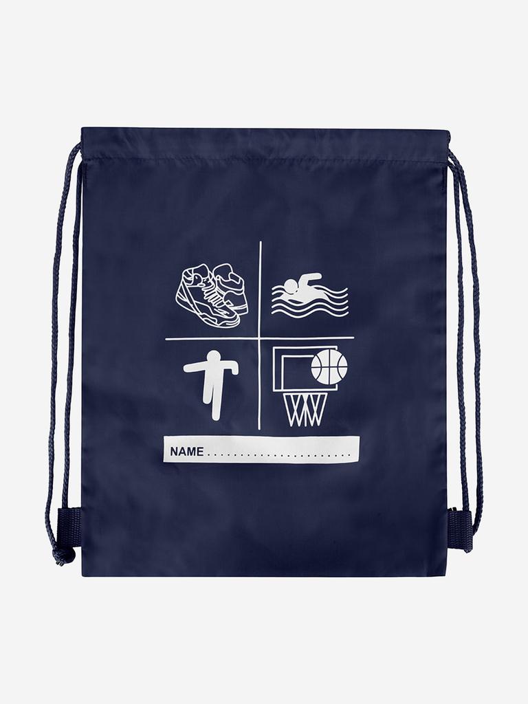 Zeco Schoolwear Zeco Kids School Premium Printed PE Bag in Navy (40cm)