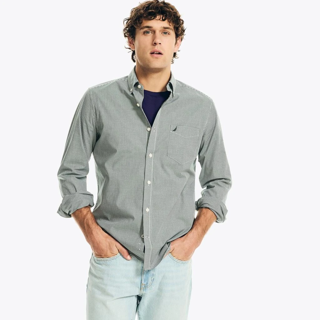 Nautica Mens Wrinkle-Resistant Plaid Wear To Work Shirt 3