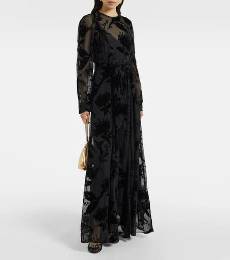 Zimmermann Burnout Sheath floral velvet maxi dress 2