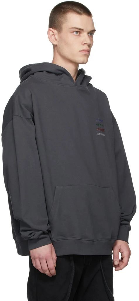 We11done Grey Logo Patched Hoodie 2