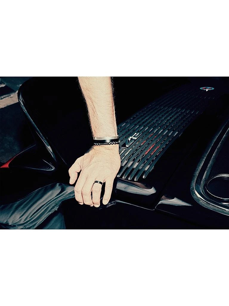 Le Gramme Unisex 31G Brushed Black Ceramic, Stainless Steel, 
Titanium Beaded Bracelet 2