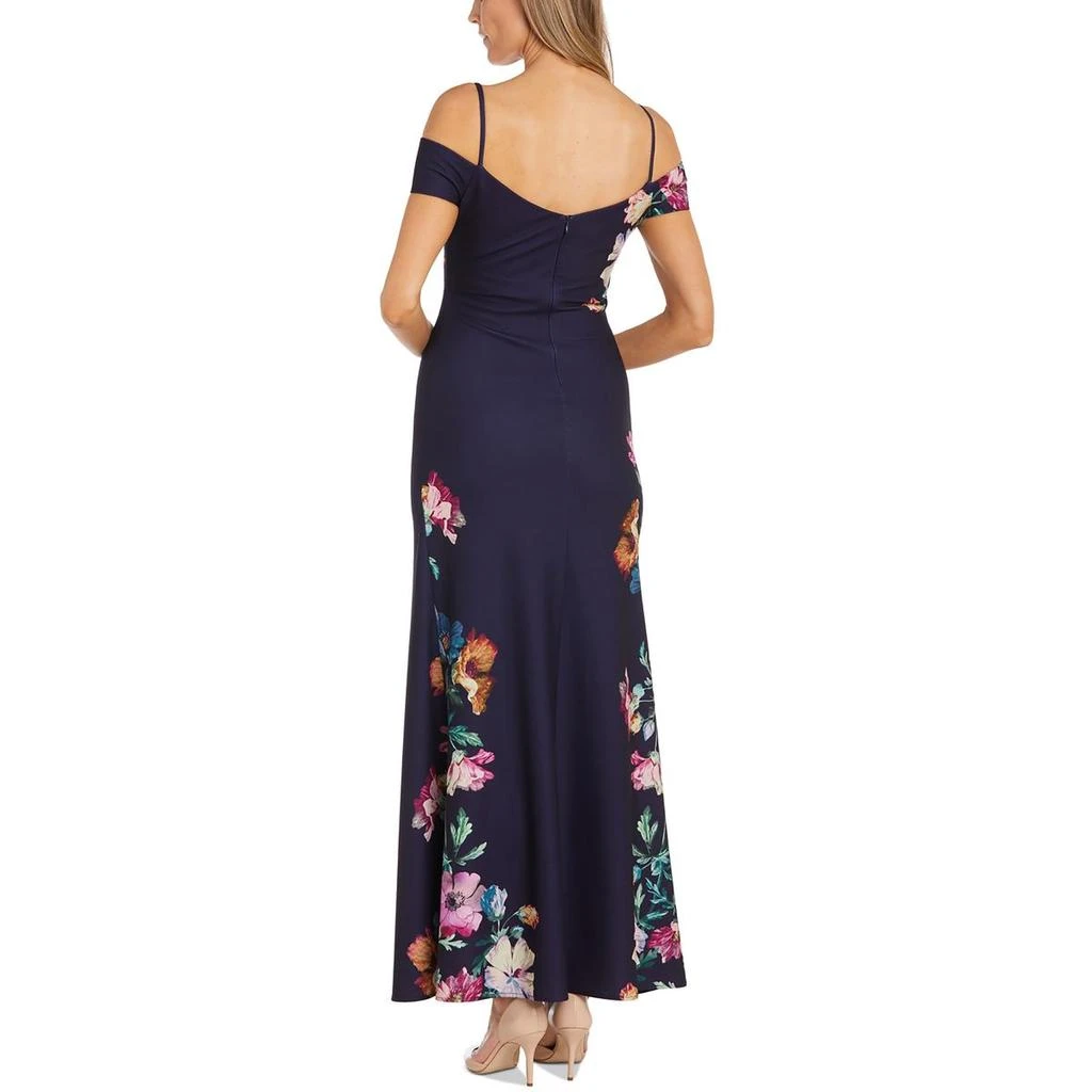 NW Nightway Womens Floral Print Cold Shoulder Evening Dress 2