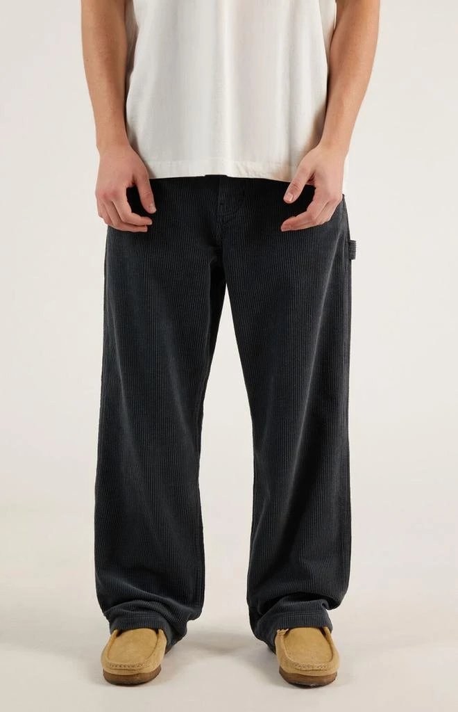 PacSun Washed Black Corduroy Baggy Carpenter Pants 3