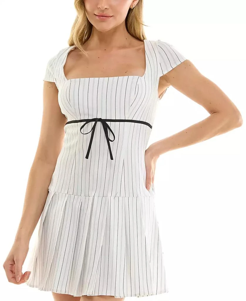 B Darlin Juniors' Striped Pleated Mini Dress 1