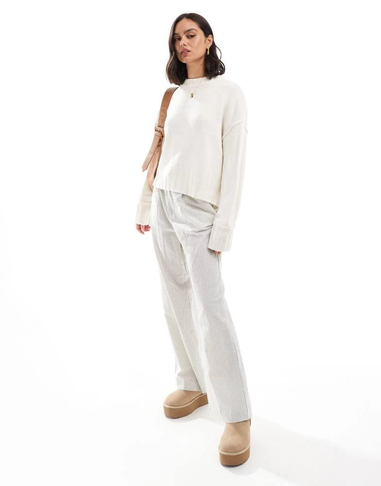 ASOS ASOS DESIGN clean crew neck jumper in white 3