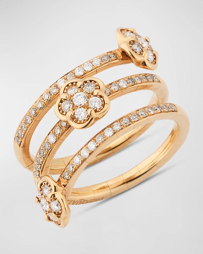Pasquale Bruni 18k Rose Gold Diamond-Flower Coil Ring 3